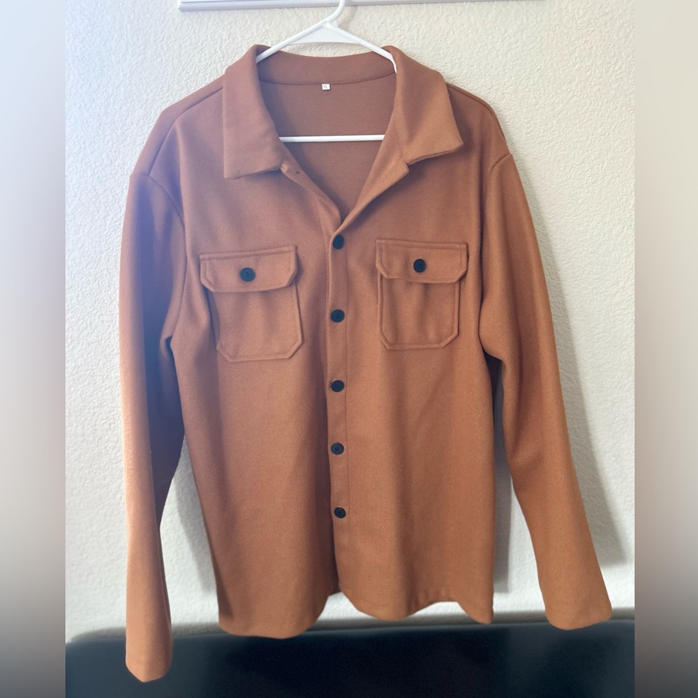 Men’s Camel Color Button Sweater